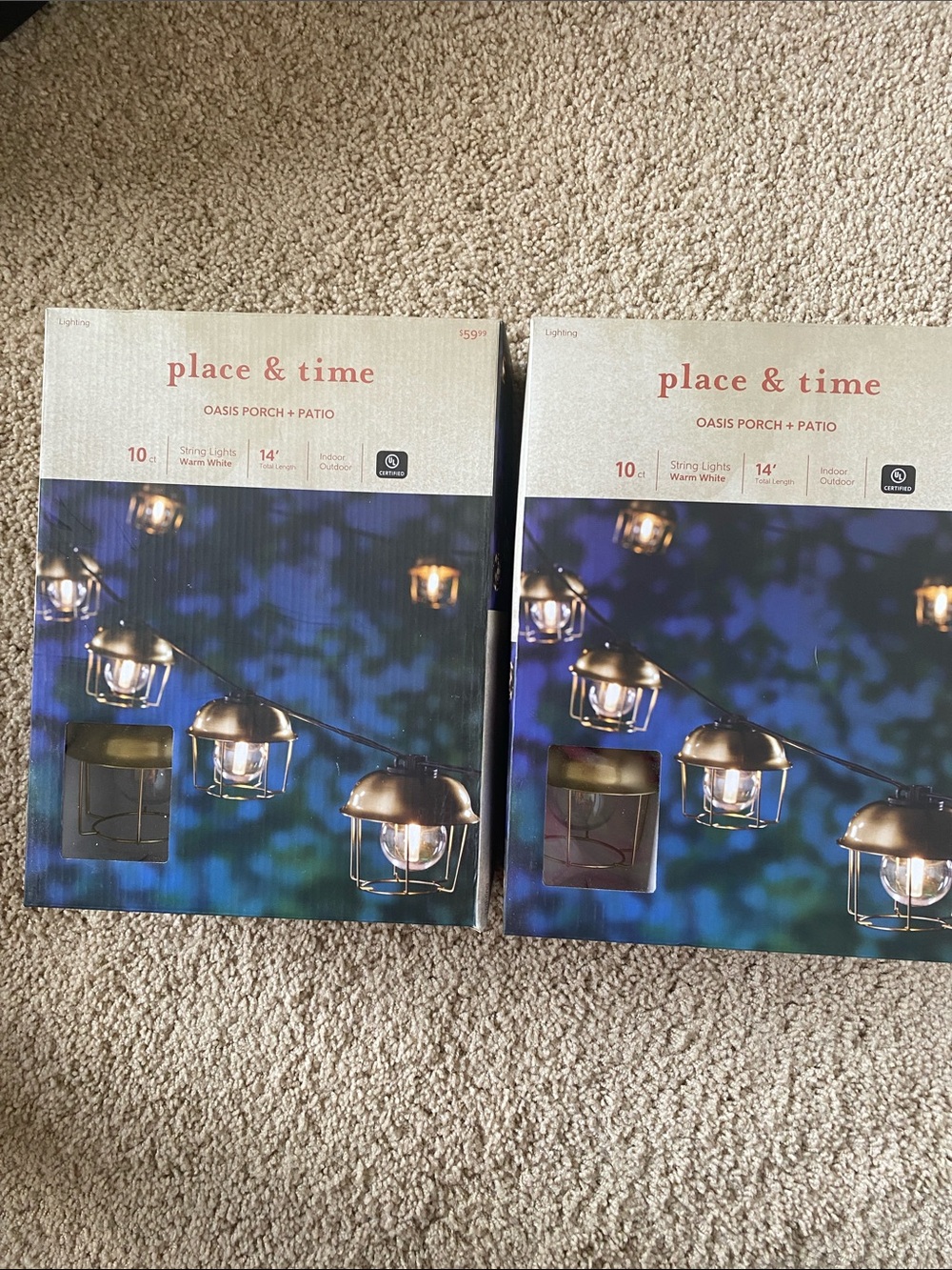 Oasis Porch + Patio Warm White String Lights - Bronze Finish - Lot of 2